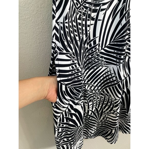 Tommy Bahama Womens Small Black White Palm Print Spa Dress Active Tropical - Picture 7 of 9